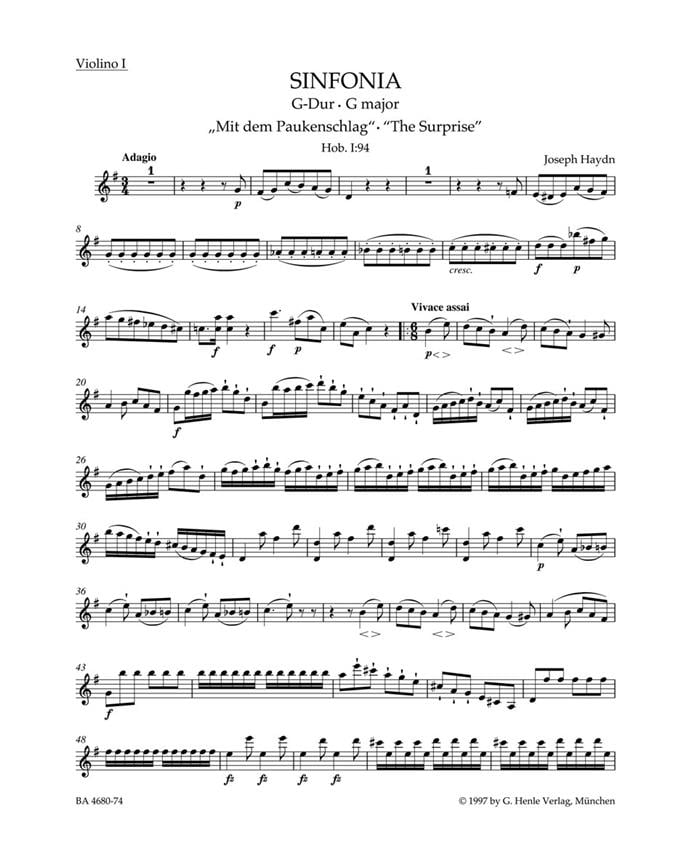 Symphony in G major No. 94 Hob. I:94 The Surprise